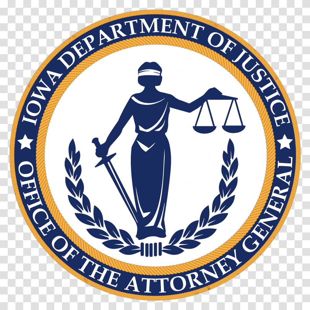 Iowa Attorney General Seal, Logo, Trademark, Person Transparent Png