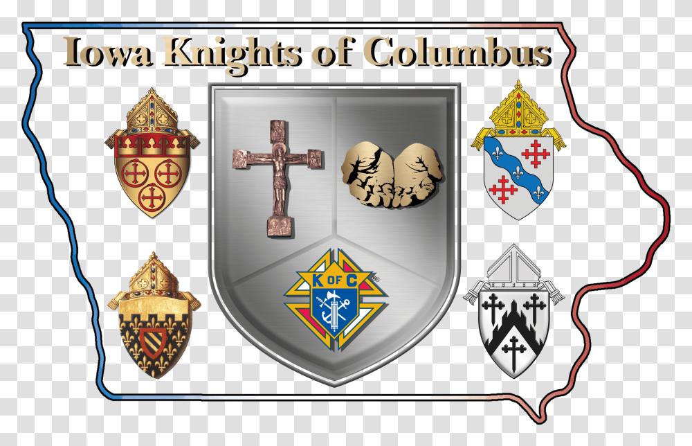 Iowa Logo Knights Of Columbus, Shield, Armor, Cross Transparent Png