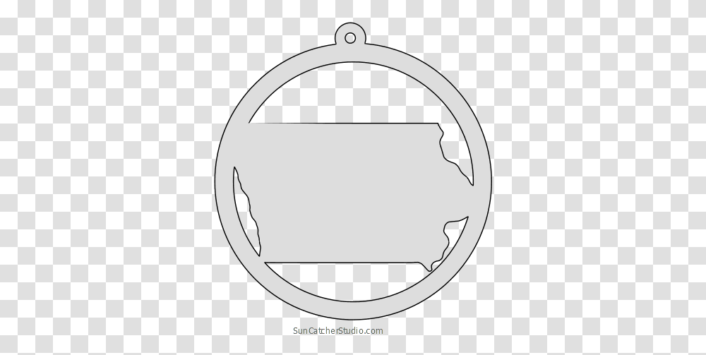 Iowa Map Inside Circle State Stencil Clip Art Scroll Vector Graphics, Logo, Trademark Transparent Png