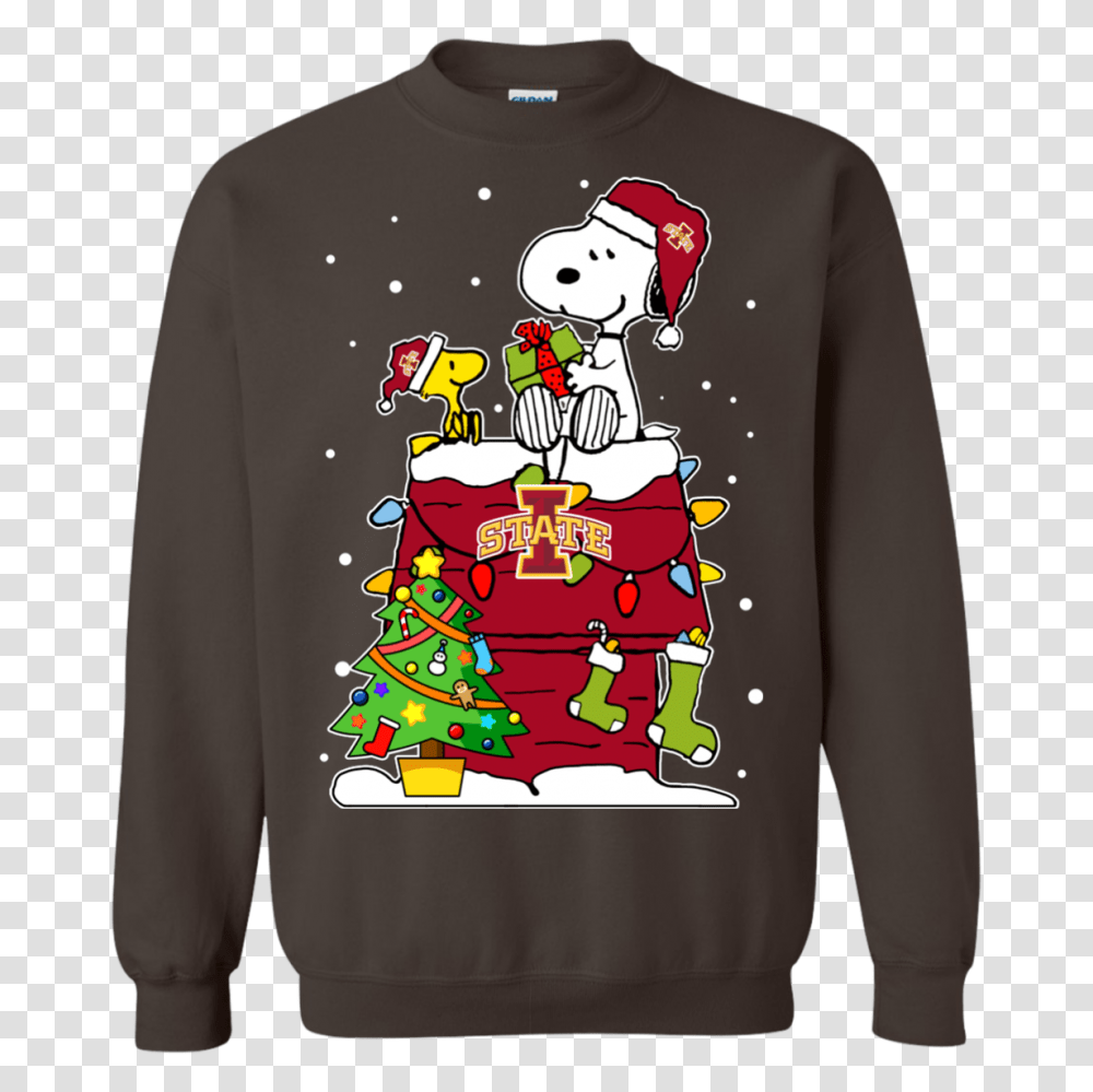 Iowa State Cyclones Ugly Christmas Sweaters Snoopy Woodstock, Sleeve, Apparel, Long Sleeve Transparent Png