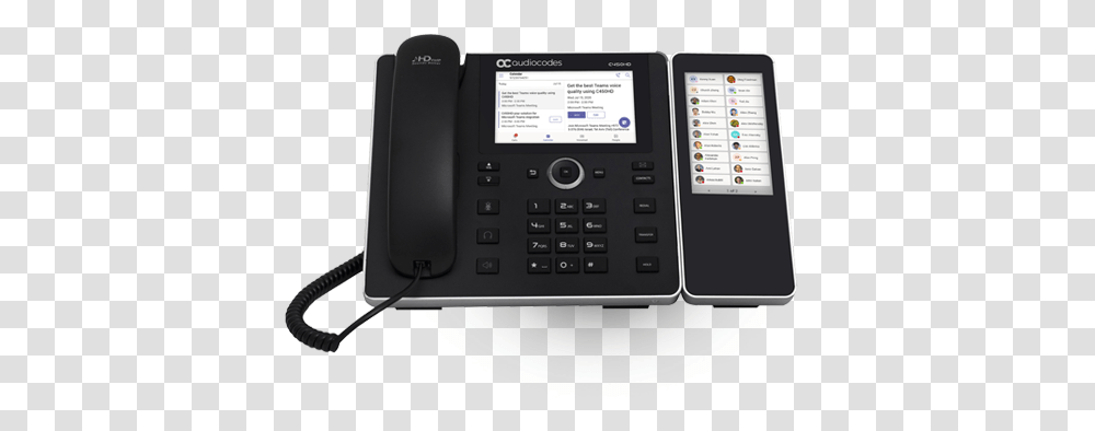 Ip Phone With Expansion Module Business Audiocodes C450hd, Electronics, Mobile Phone, Cell Phone, Dial Telephone Transparent Png