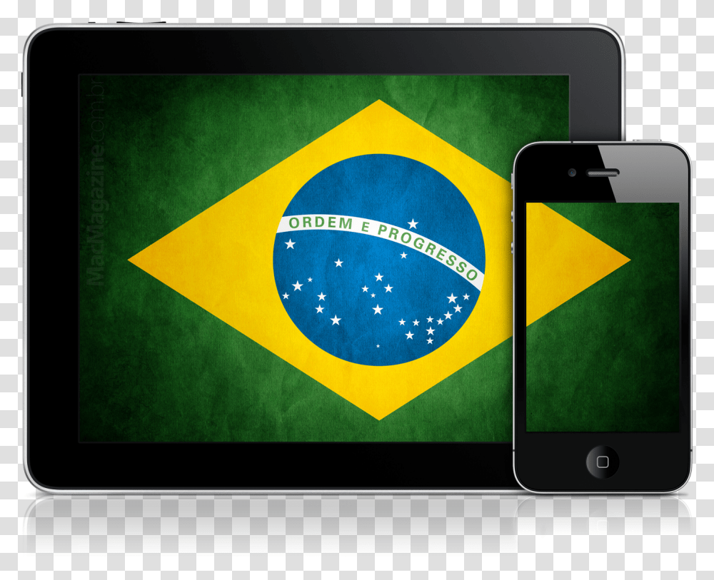 Ipad E Iphone 4 Com A Bandeira Do Brasil Download, Electronics, Mobile Phone, Computer, Monitor Transparent Png