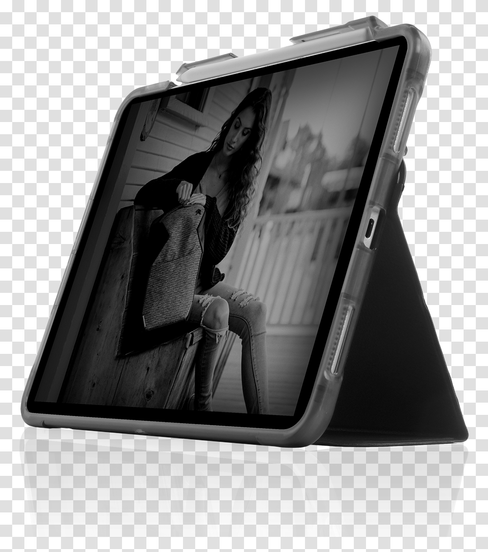 Ipad Pro, Person, Chair, Furniture, LCD Screen Transparent Png