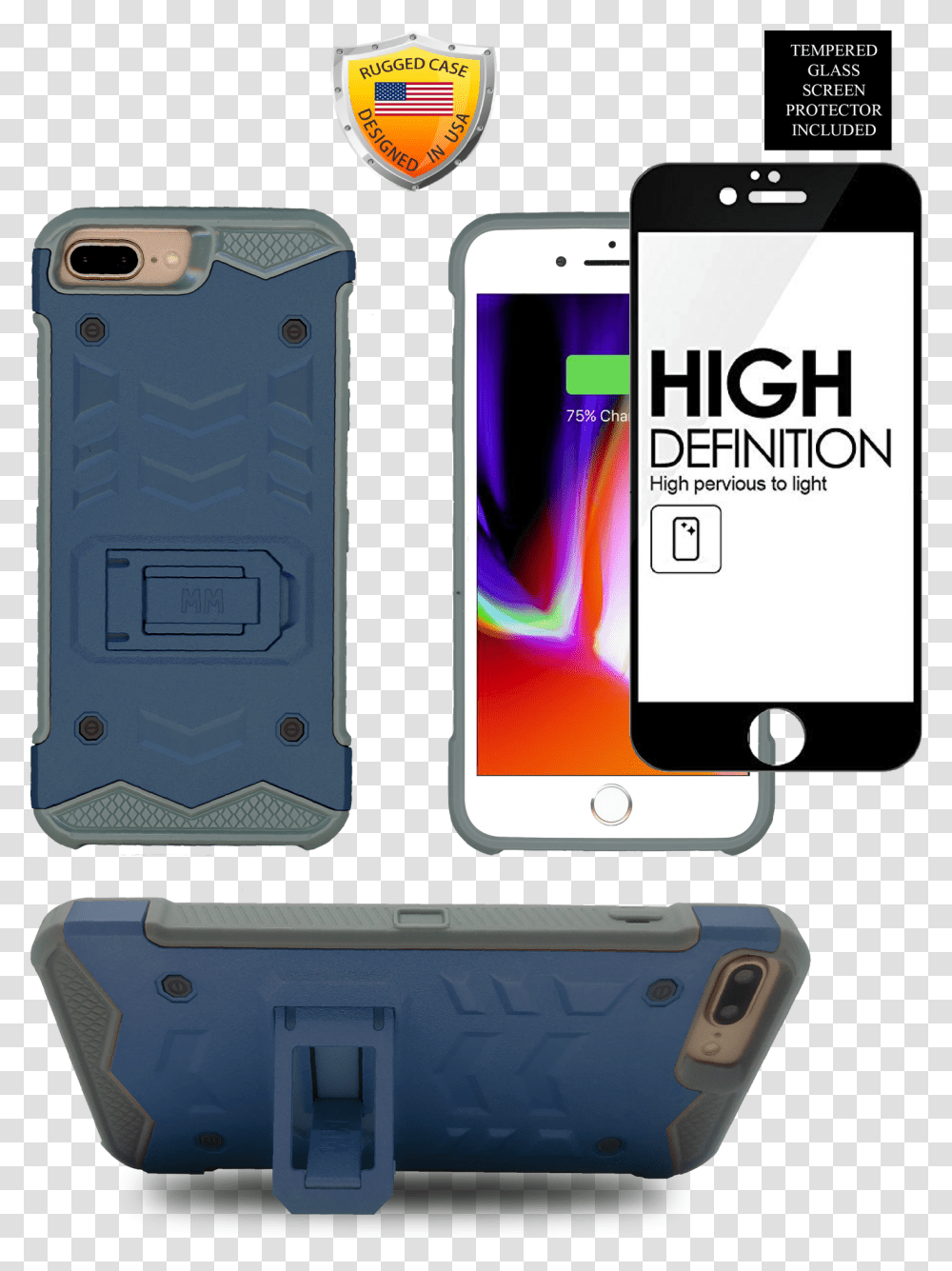 Iphone 8 Plus 7 Plus Mm Opal Kickstand Case Navy, Mobile Phone, Electronics, Cell Phone Transparent Png