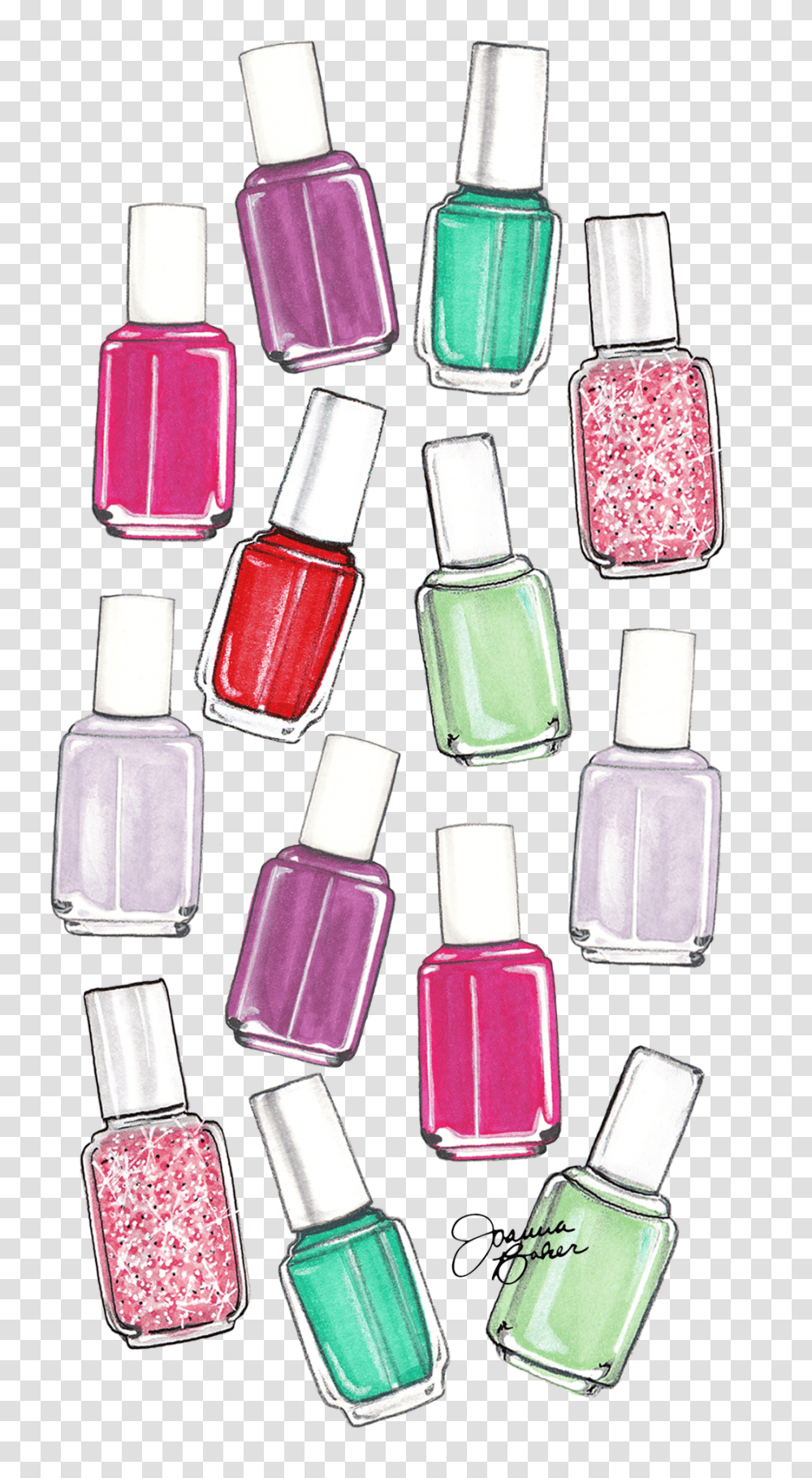 Iphone 8 Plus Case Nail Polish Fashion Illustration By Nail Polish Cartoon Design, Cosmetics, Bottle, Perfume Transparent Png