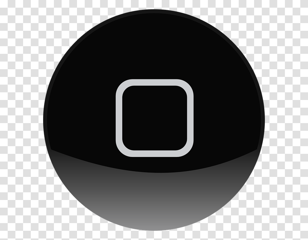 Iphone Apple Black Button Circle Ipod Rectangle Apple Home Button, Sphere, Number Transparent Png