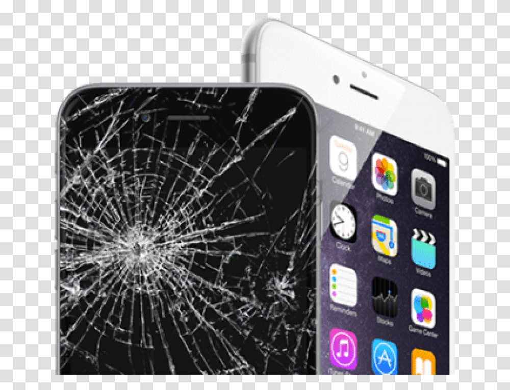 Iphone Broken Screen, Electronics, Mobile Phone, Cell Phone Transparent Png