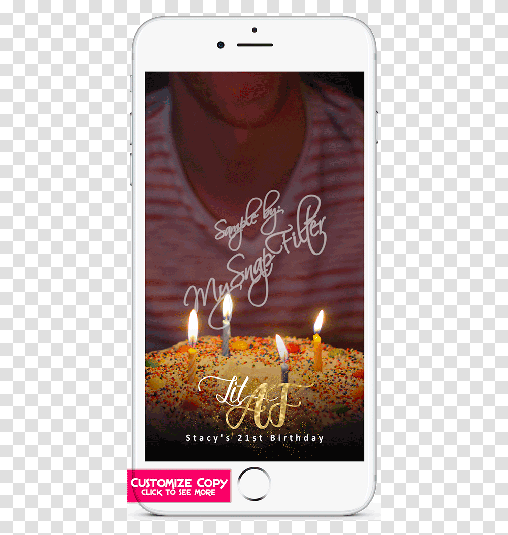 Iphone, Candle, Cake, Dessert, Food Transparent Png