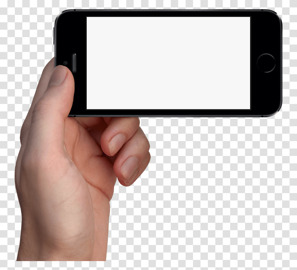 Iphone Hand Horizontal Iphone Hand, Person, Human, Mobile Phone, Electronics Transparent Png