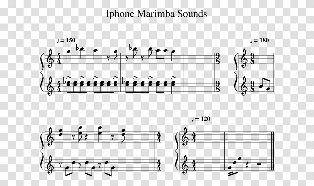 Iphone Marimba Sounds Sheet Music For Percussion Musescore Marimba Meme Music, Gray, World Of Warcraft Transparent Png