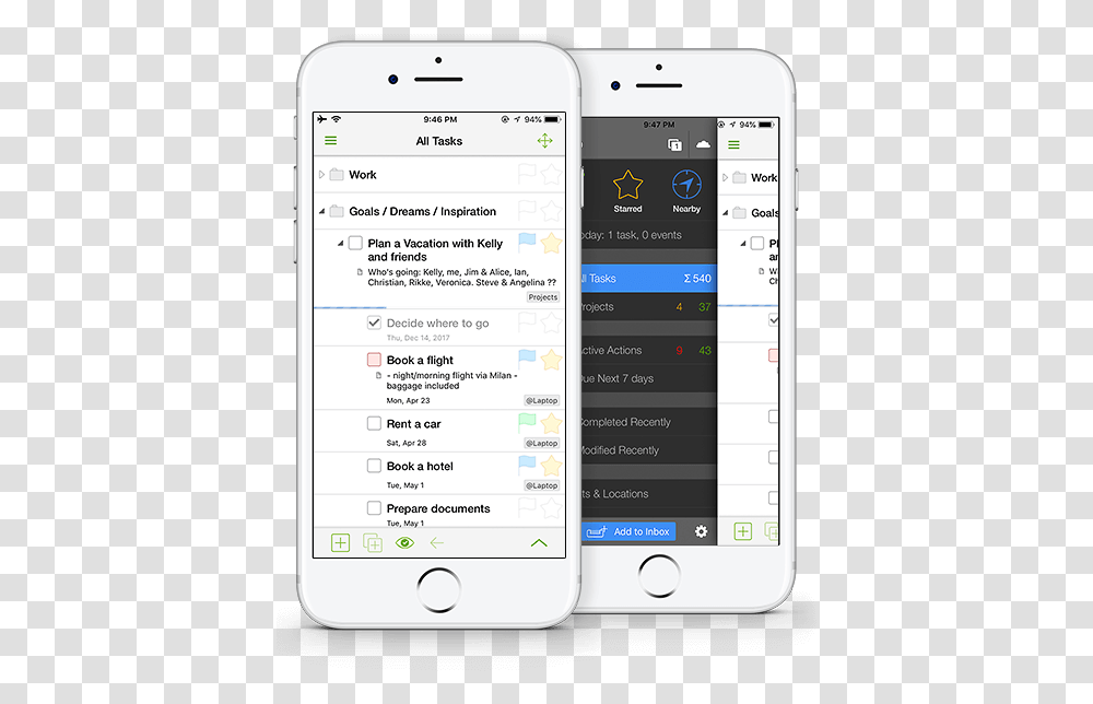 Iphone To Do List And Task List App Mylifeorganized, Mobile Phone, Electronics, Cell Phone, Text Transparent Png