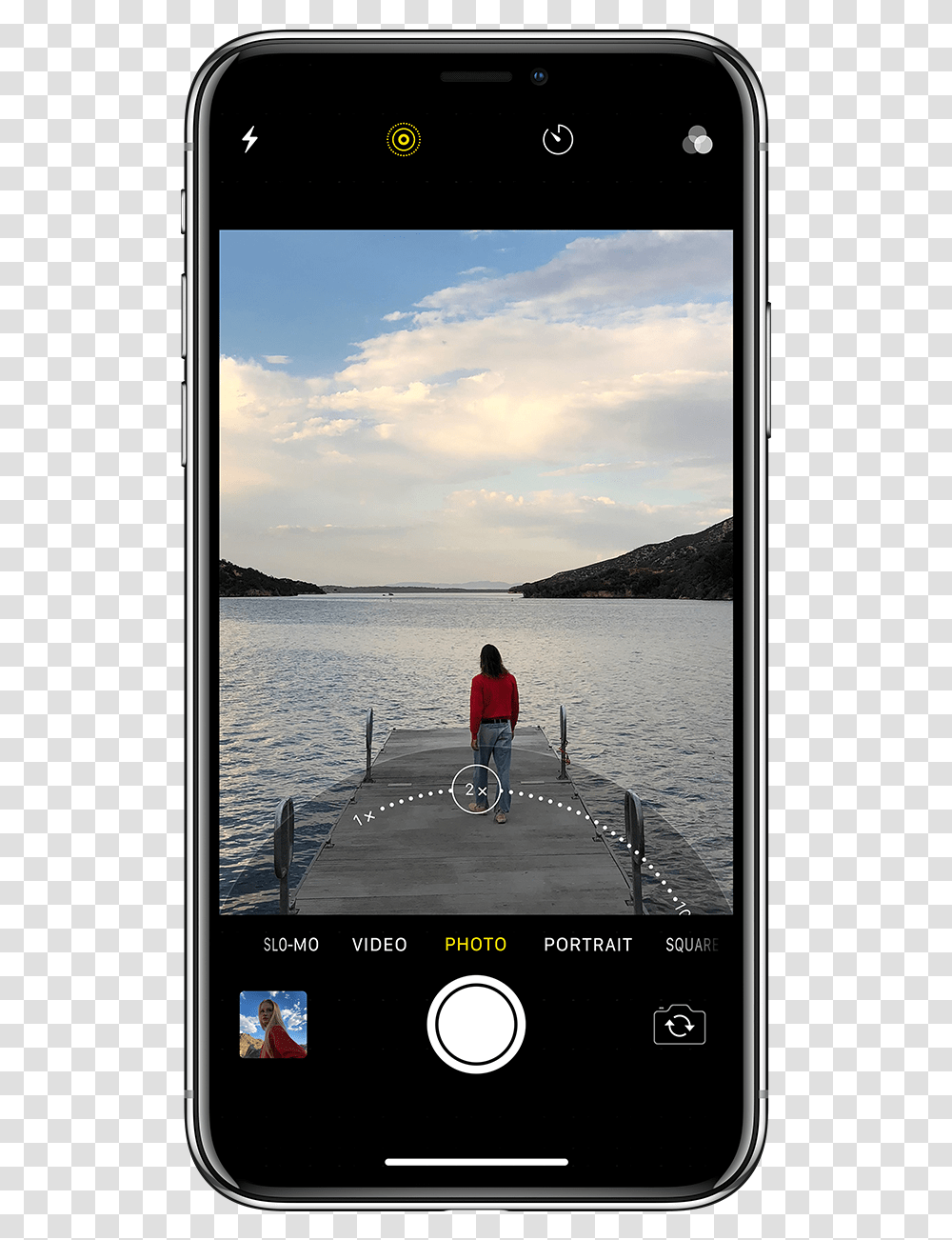 Iphone X Camera Ui, Person, Water, Mobile Phone, Waterfront Transparent Png