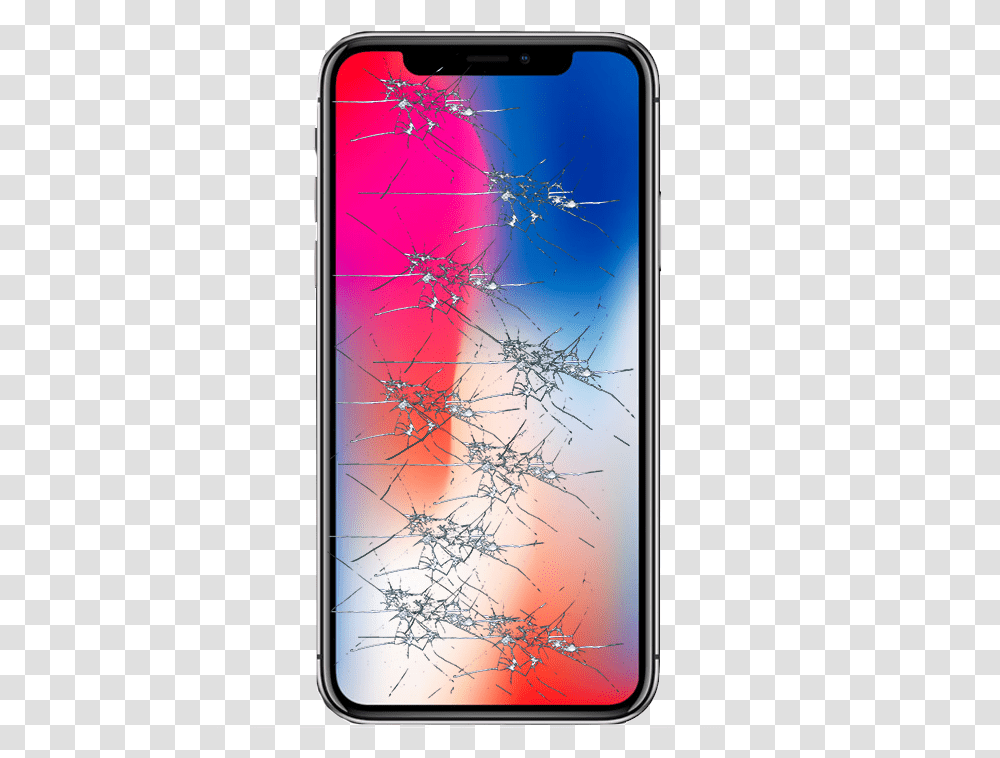 Iphone X Glass Broken, Mobile Phone, Electronics, Cell Phone Transparent Png