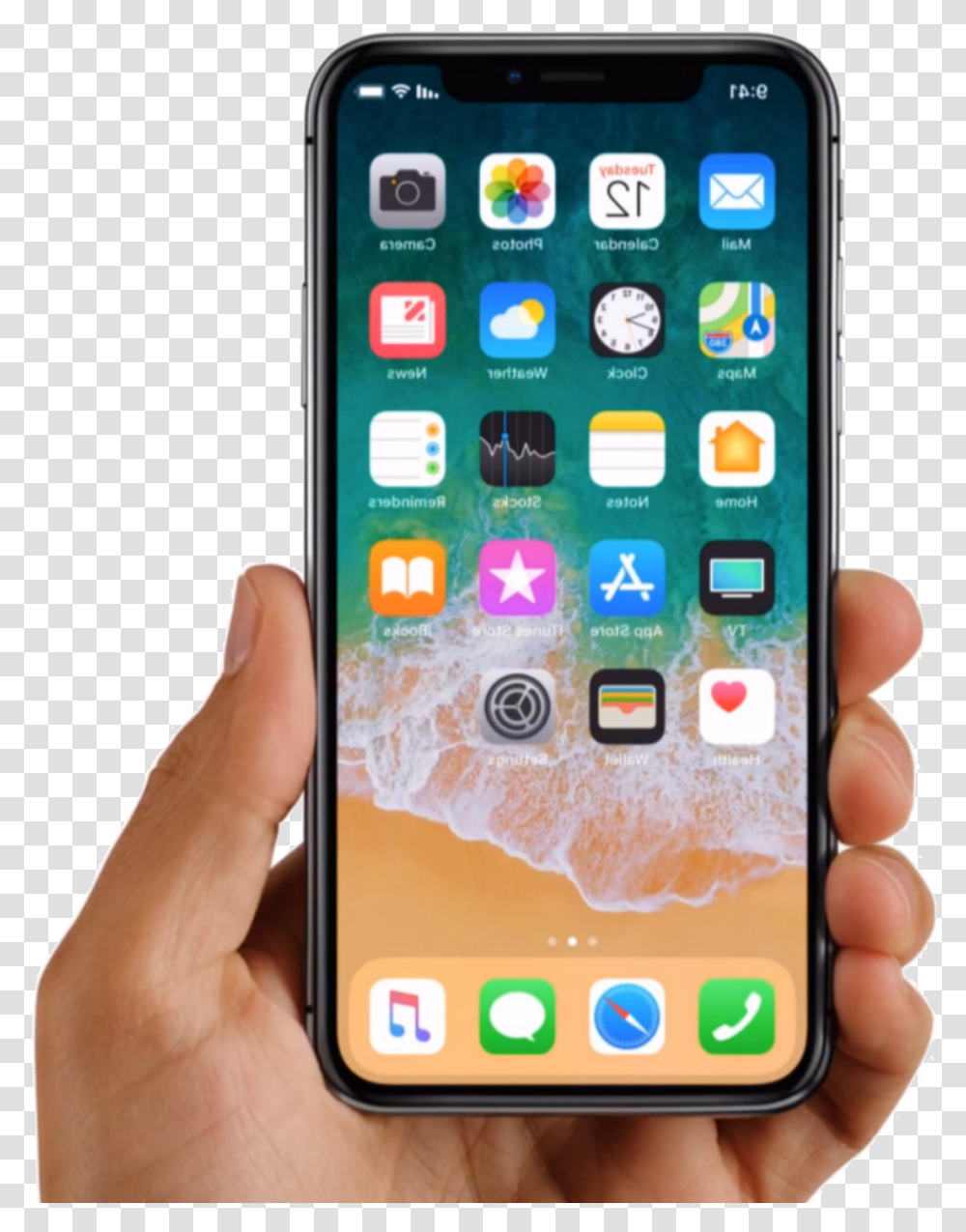 Iphone X On Hand, Mobile Phone, Electronics, Cell Phone, Person Transparent Png