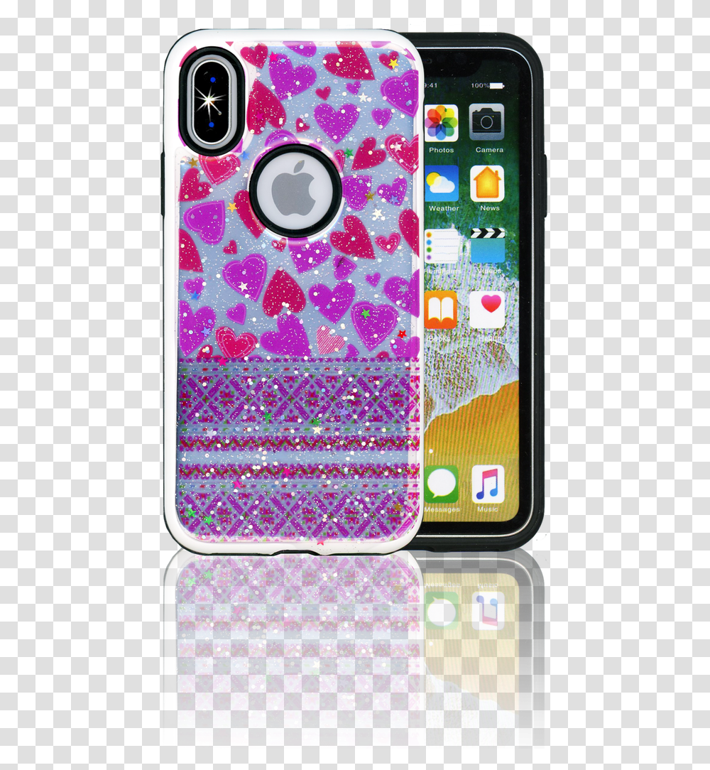 Iphone X10xs Mm 3d Purple Hearts Mobile Phone, Electronics, Cell Phone, Light, Glitter Transparent Png