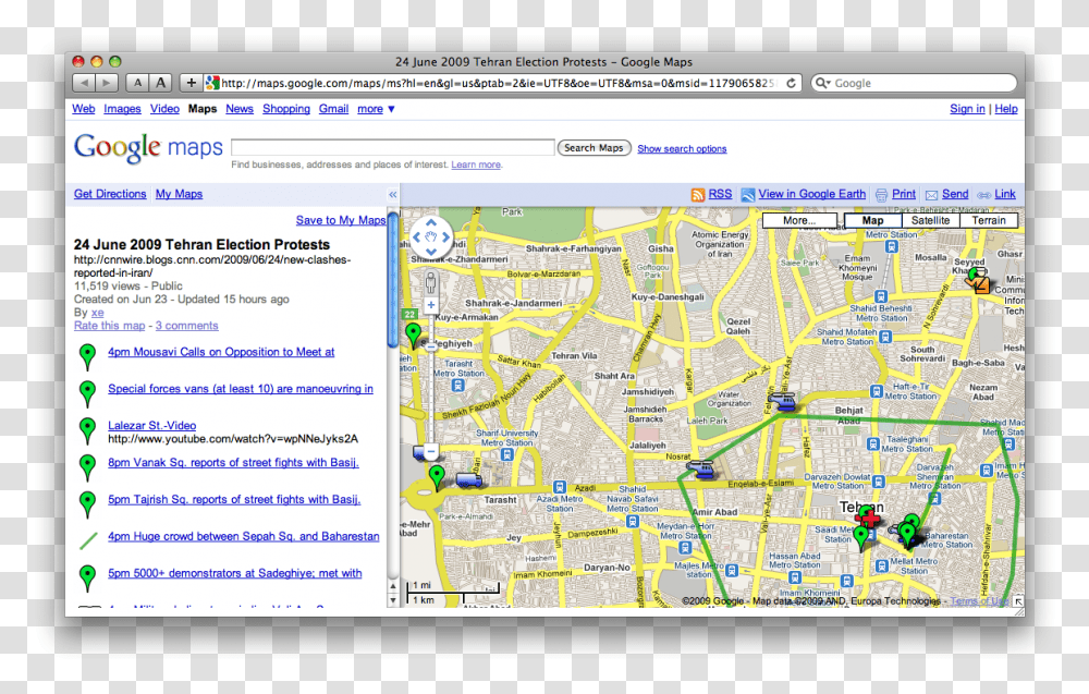 Iranian Protests July 24 Google Map Iran, GPS, Electronics, Diagram, Plot Transparent Png