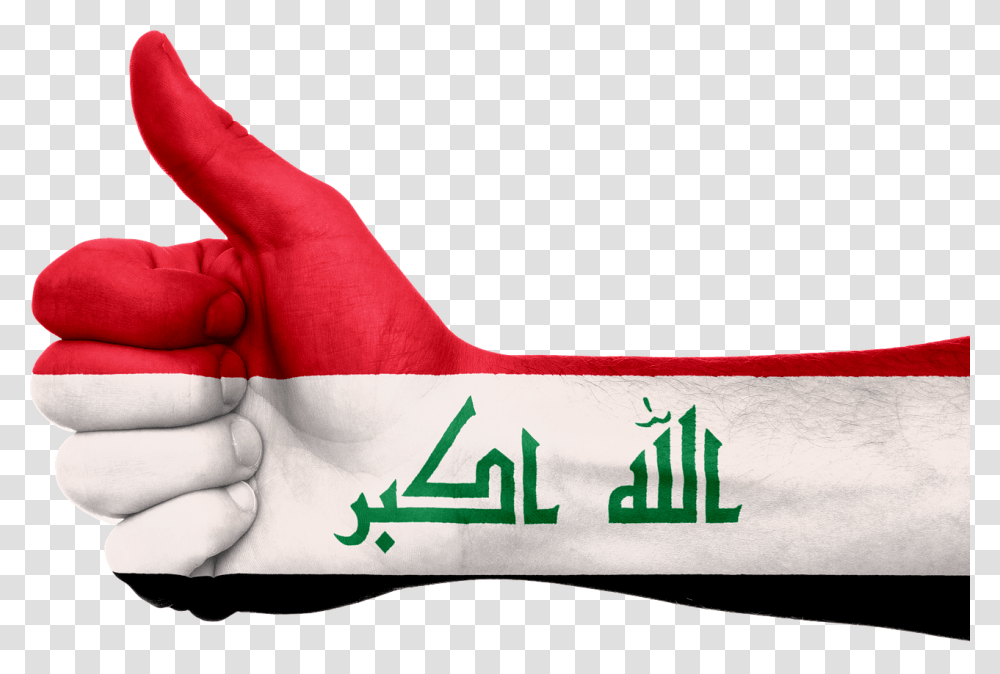 Iraq Flag Hand, Person, Human, Alphabet Transparent Png