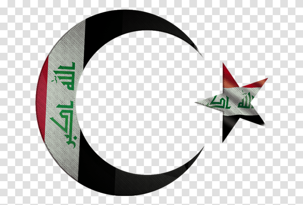 Iraq Flag Star Moon Islam Crescent, Logo, Trademark, Vehicle Transparent Png