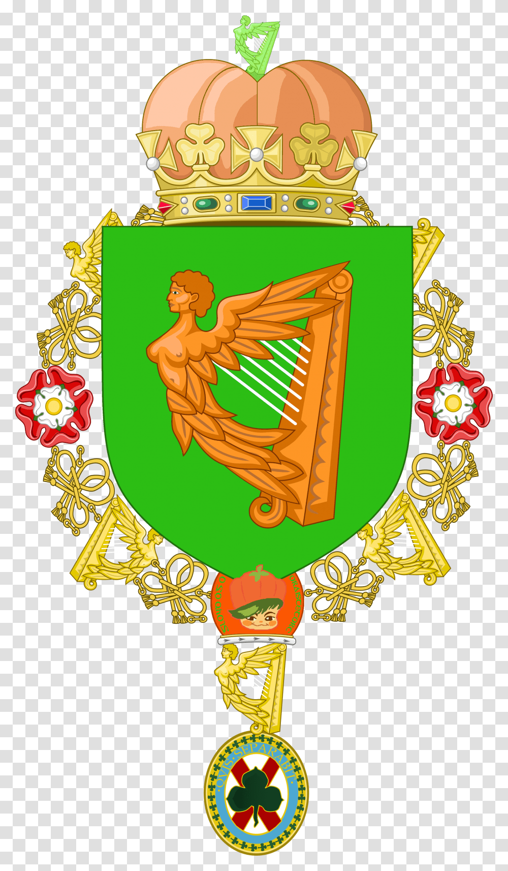 Ireland Clipart Order Of Saint Patrick Collar, Musical Instrument, Emblem, Leisure Activities Transparent Png