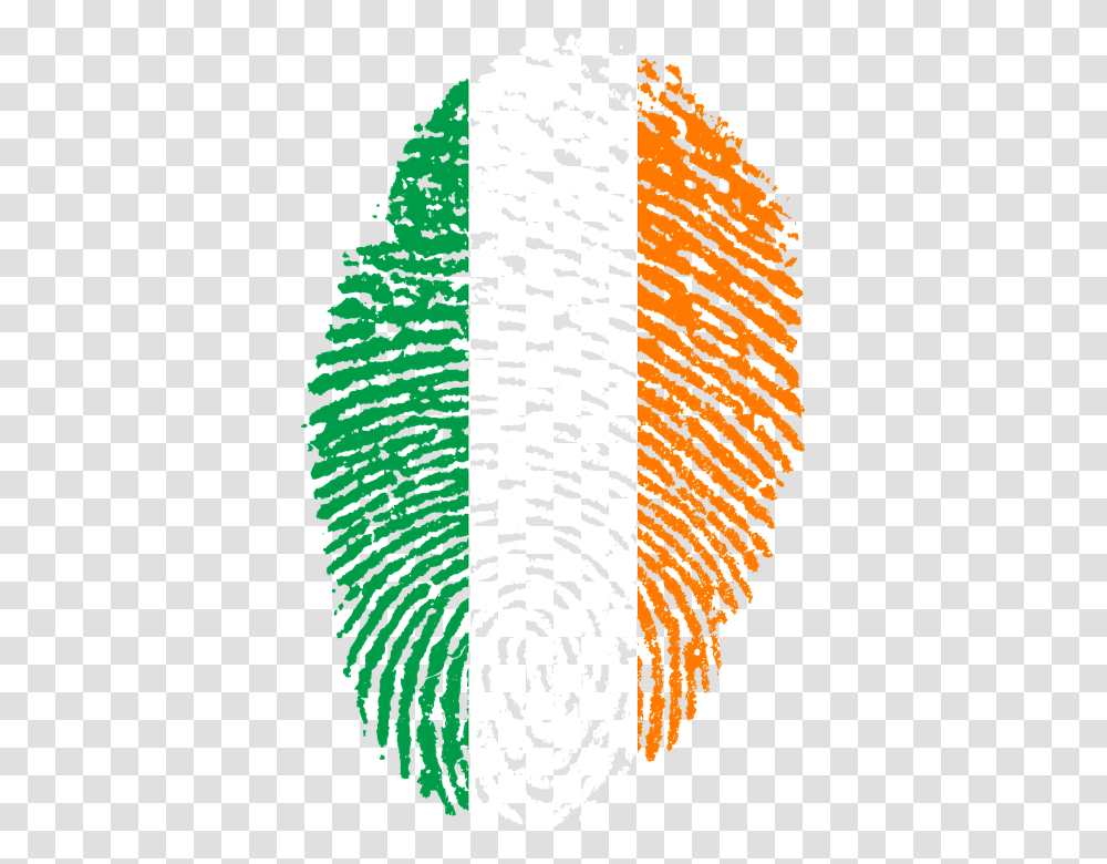 Ireland Flag Fingerprint Country Pride Identity Ireland Fingerprint, Pattern, Rug Transparent Png