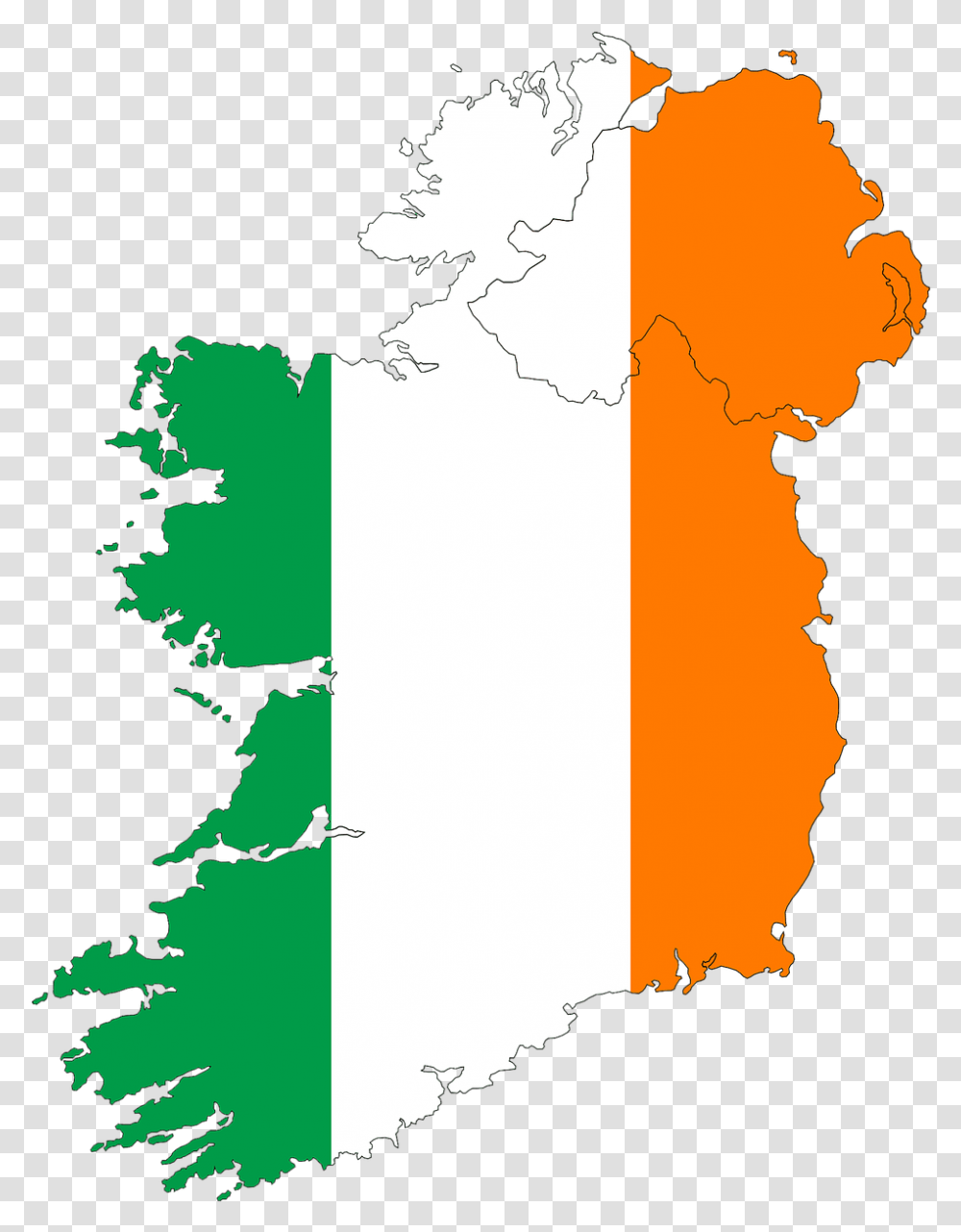 Ireland Flag Map, Plot Transparent Png