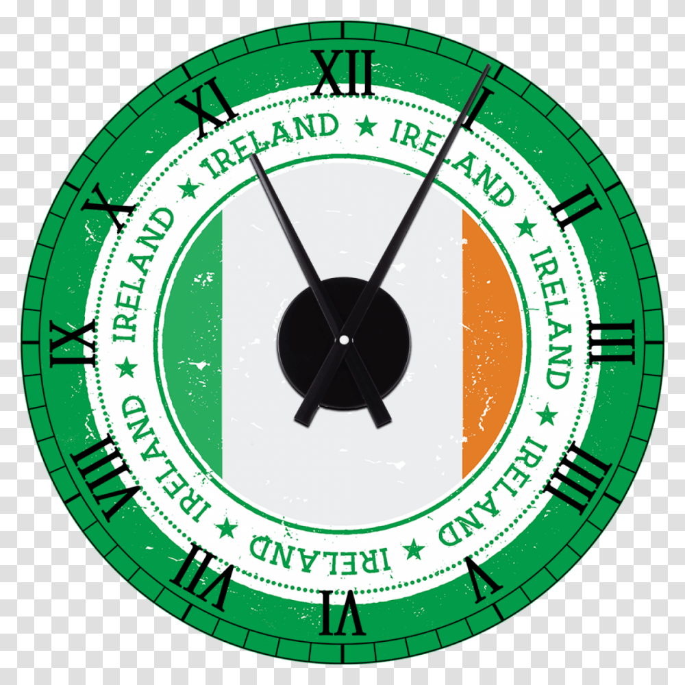 Ireland Grunge Flag Wall Clock Decal And Mechanism Clock Face Template, Clock Tower, Architecture, Building, Analog Clock Transparent Png