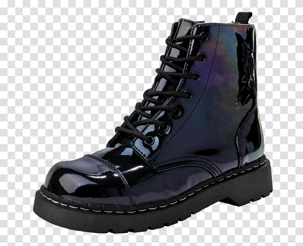 Iridescent Black Vegan Combat Boots T U K Shoes Footwear, Apparel, Riding Boot, Ski Boot Transparent Png