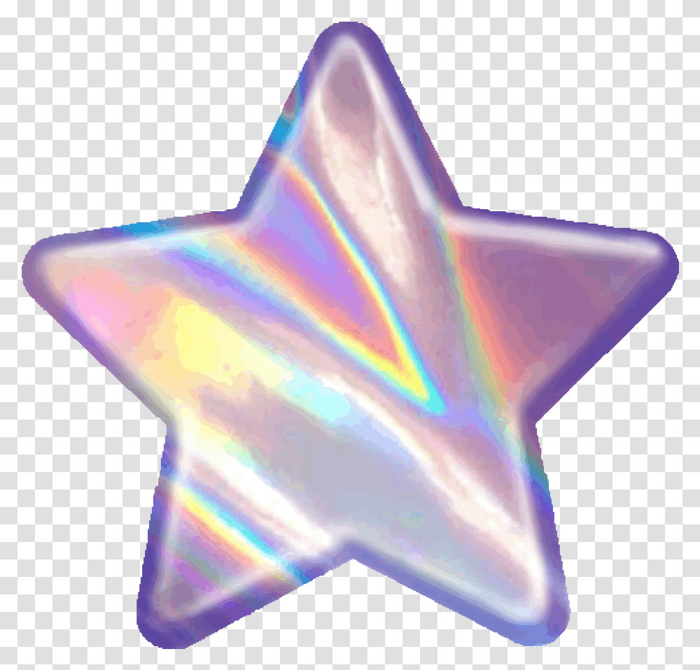 Iridescent Holographic Star, Star Symbol, Ornament, Accessories, Accessory Transparent Png
