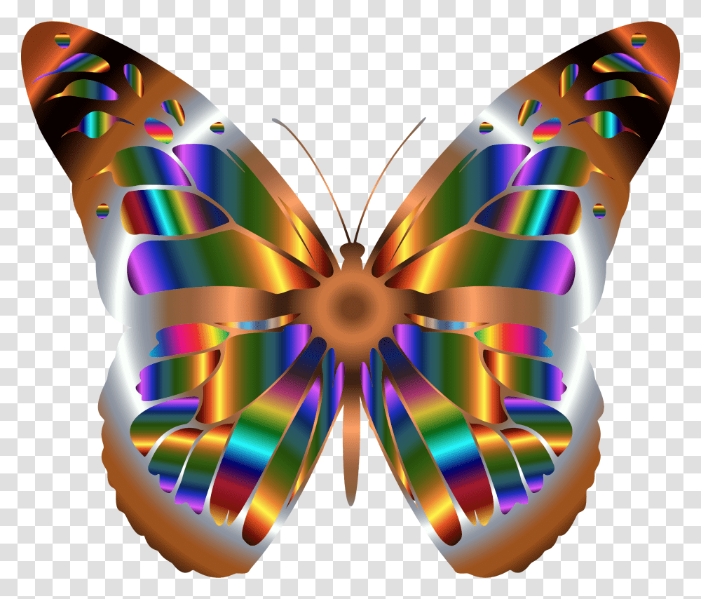 Iridescent Monarch Butterfly 6 Clip Arts Real Rainbow Monarch Butterfly, Ornament, Pattern, Fractal Transparent Png