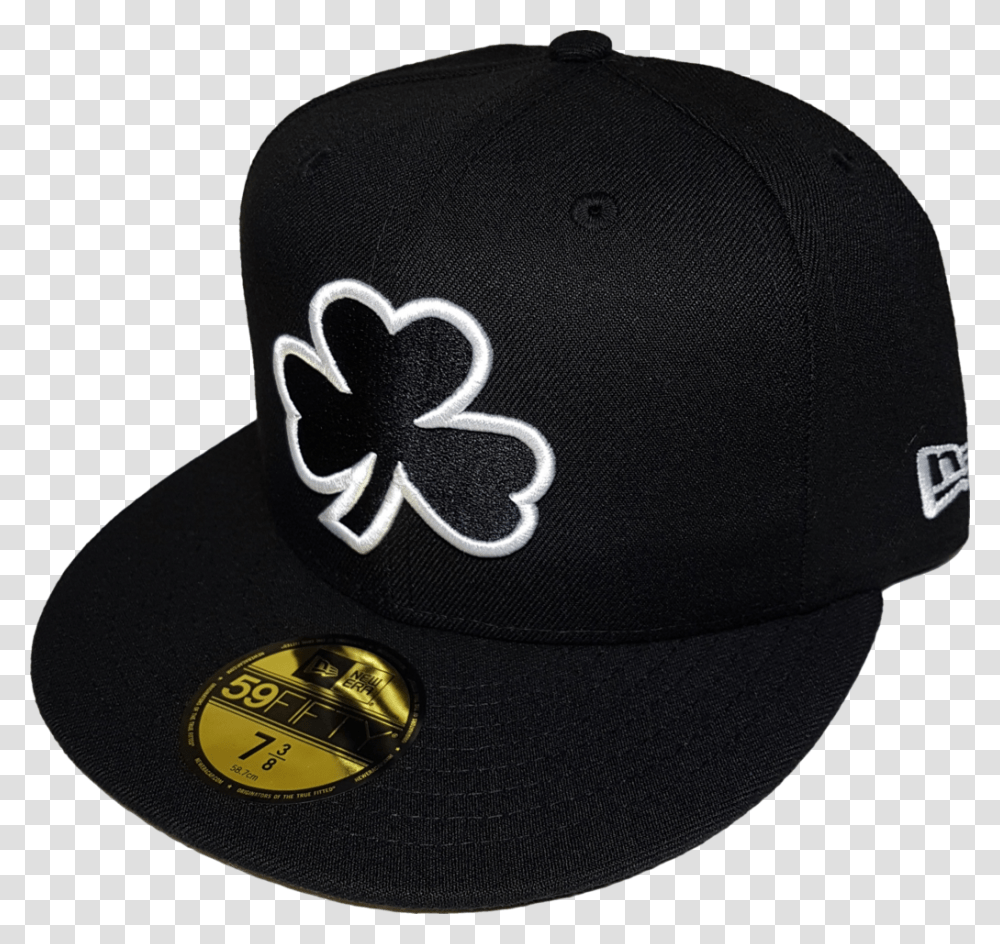 Irish Clover Black And White Custom Fitted Baseball Cap, Hat, Apparel Transparent Png