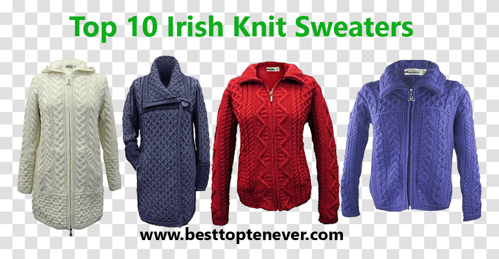 Irish Knit Sweaters For Women Leather Jacket, Apparel, Fleece, Coat Transparent Png