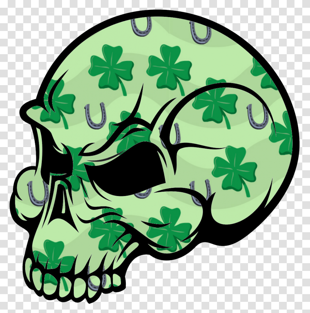 Irish Skull Image, Green, Stencil, Pottery, Jar Transparent Png