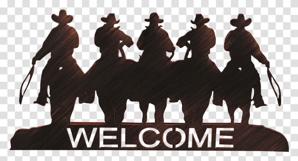 Iron Cowboy Welcome Sign Coat Rack, Text, Alphabet, Symbol Transparent Png