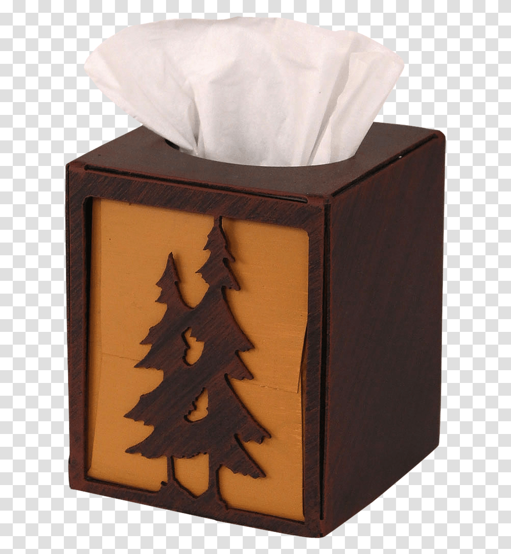 Iron Double Pine Tree Square Tissue Box Cover Facial Tissue, Paper, Paper Towel Transparent Png