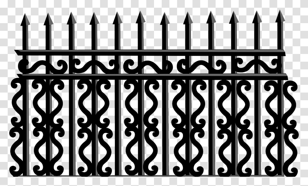Iron Fence Svg Download Wrought Iron Fence, Gate, Picket, Railing Transparent Png