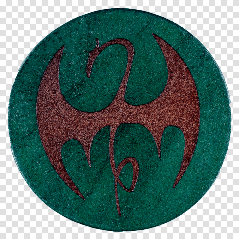 Iron Fist Inspired Coaster Emblem, Symbol, Rug, Logo, Trademark Transparent Png