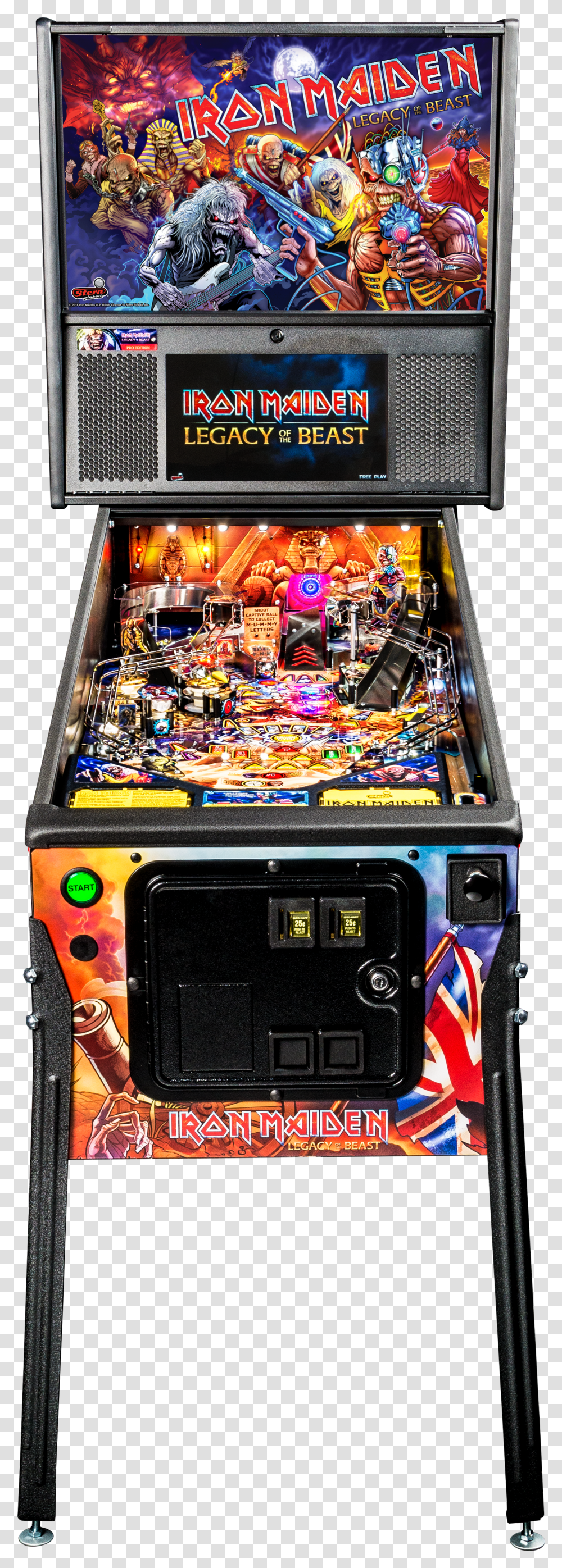 Iron Maiden Clipart Pinball Machine Front View Transparent Png