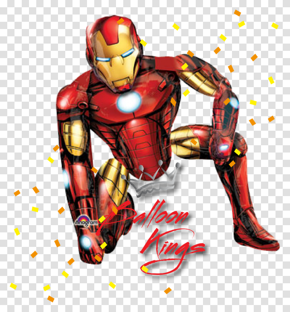 Iron Man Airwalker Superhero Balloons Helium, Toy, Helmet, Apparel Transparent Png