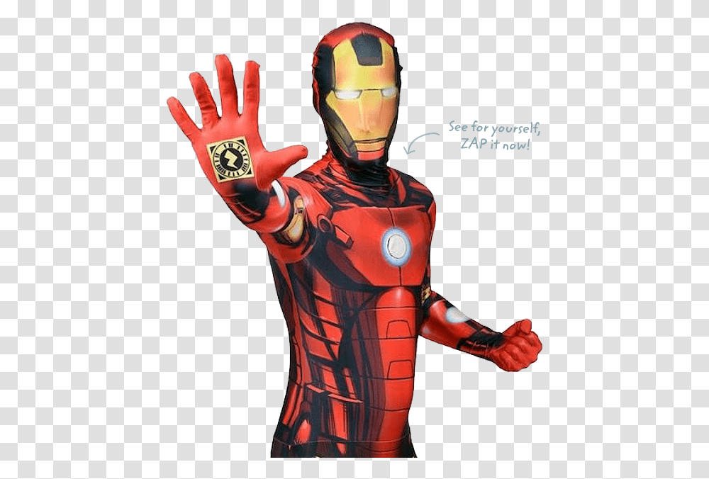 Iron Man Endgame Morphsuit, Helmet, Apparel, Person Transparent Png