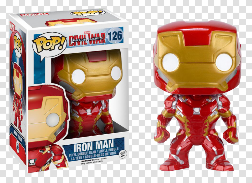 Iron Man Funko Pop Civil War, Robot, Toy Transparent Png