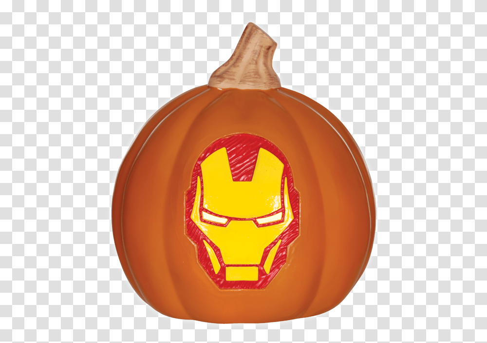 Iron Man Iron Man Pumpkin, Vegetable, Plant, Food, Halloween Transparent Png