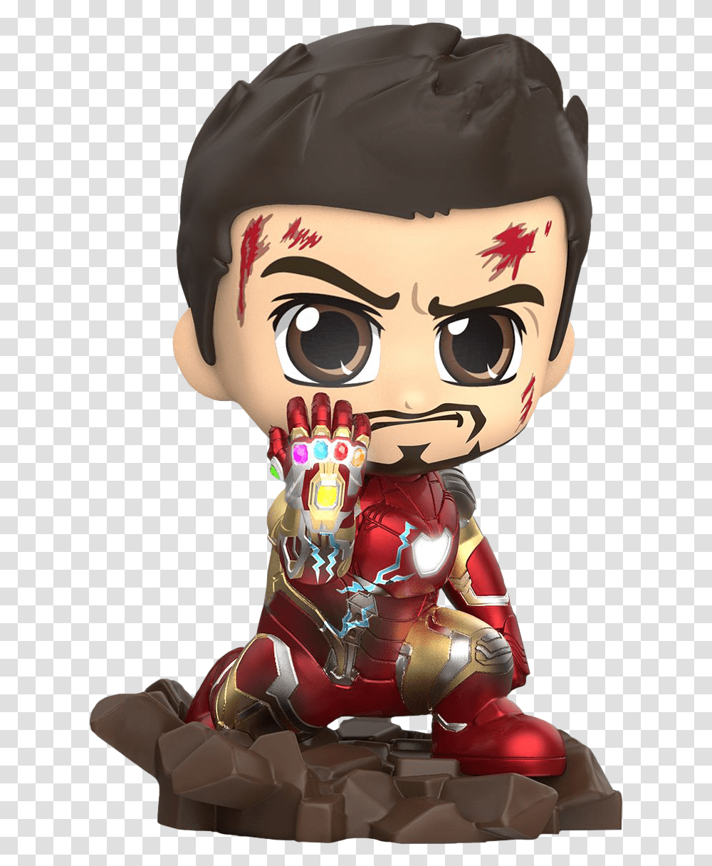 Iron Man Mark Lxxxv Battling Large Cosbaby Hot Toys Cosbaby Iron Man Endgame, Doll, Figurine, Person, Human Transparent Png