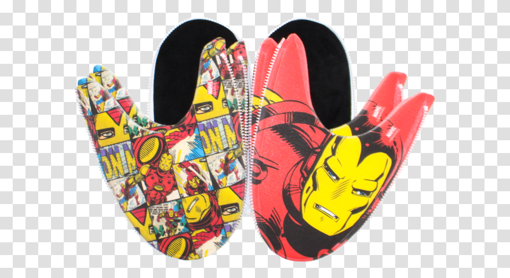 Iron Man Retro Comics Mix N Match Zlipperz Set Slipper, Shoe, Footwear, Apparel Transparent Png