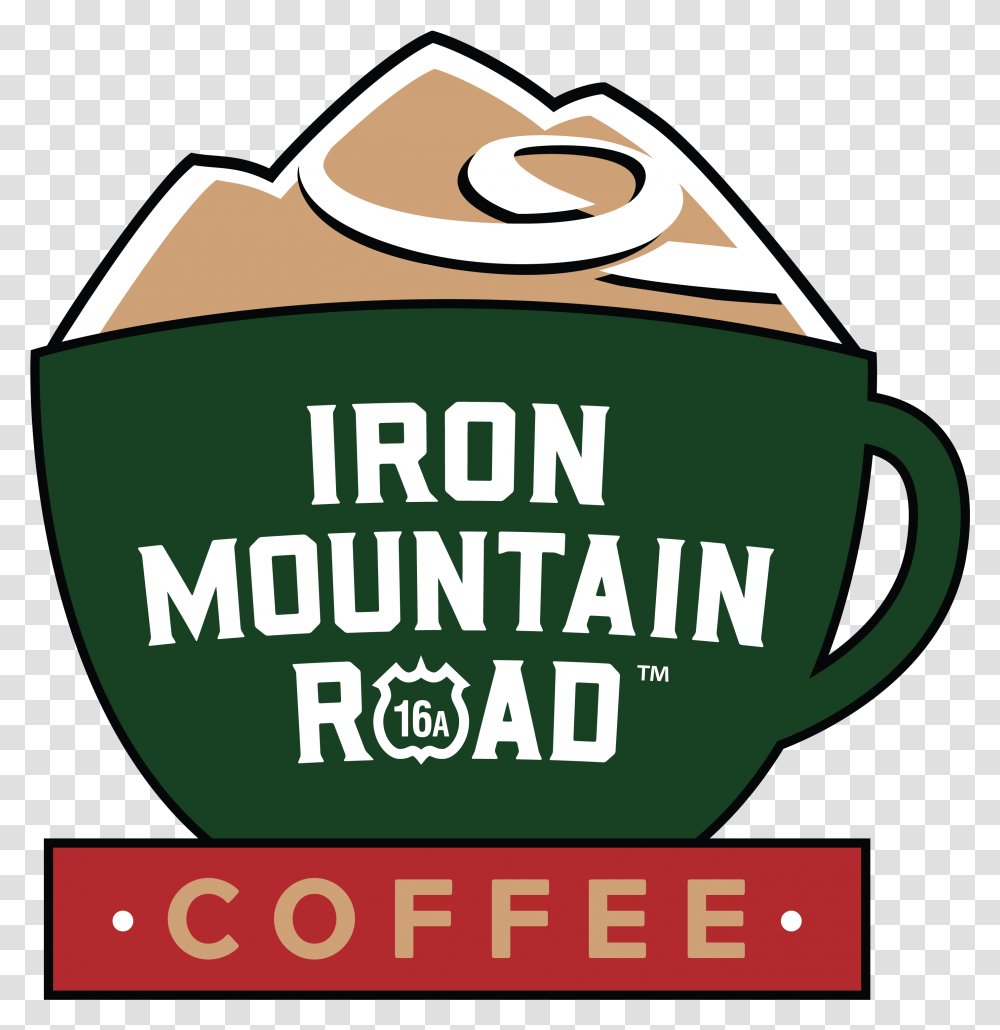 Iron Mountain Coffee Shop Logo Clipart Mountine Coffee Logo, Clothing, Advertisement, Poster, Label Transparent Png