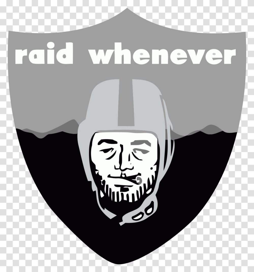 Iron On Stickers Oakland Raiders Logo Smoking, Trademark, Face, Person Transparent Png