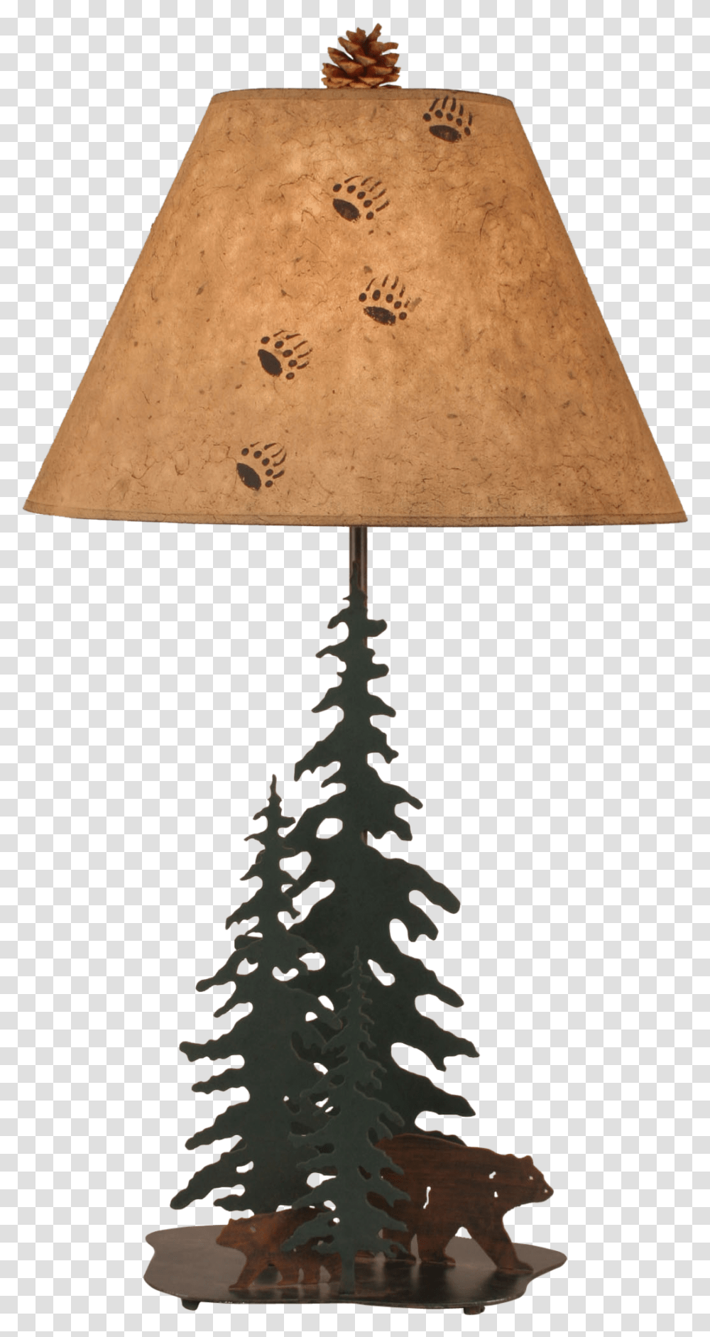 Iron Pine Tress Bear Family Lampshade, Table Lamp Transparent Png