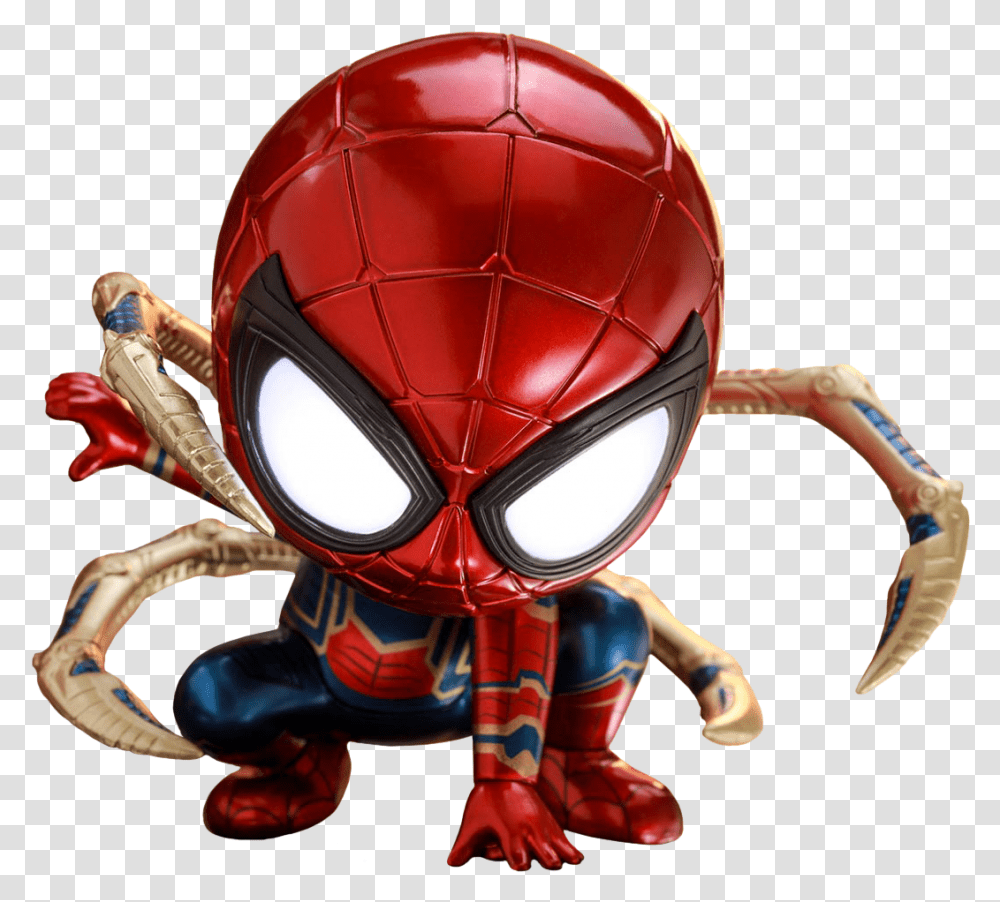 Iron Spider Cosbaby Hot Toys Endgame Spider Man, Helmet, Apparel, Person Transparent Png
