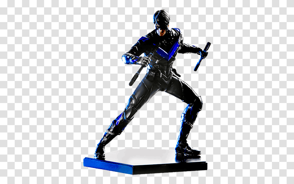 Iron Studios Arkham Knight Nightwing Statue, Person, Ninja, People Transparent Png