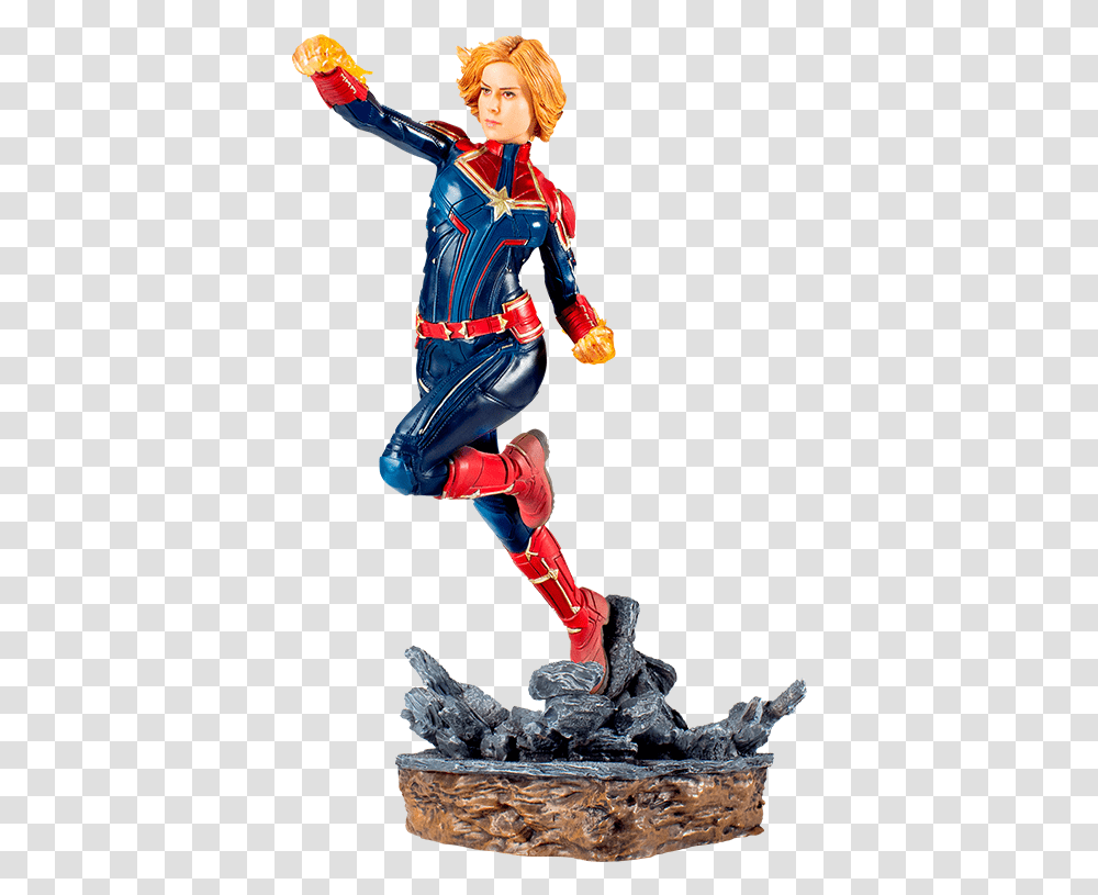 Iron Studios Captain Marvel Statue Capit Marvel Iron Studios, Person, Human, Costume, Figurine Transparent Png