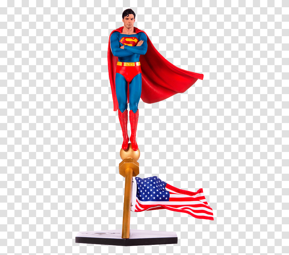 Iron Studios Superman, Figurine, Person, Human, Flag Transparent Png